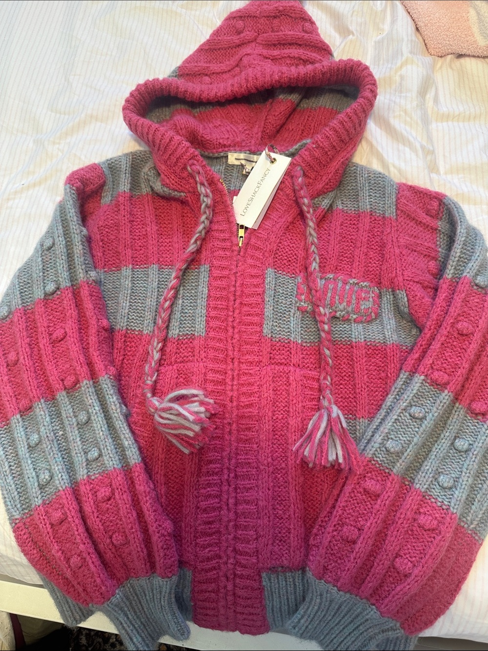 NWT LOVESHACKFANCY HOODIE SWEATER